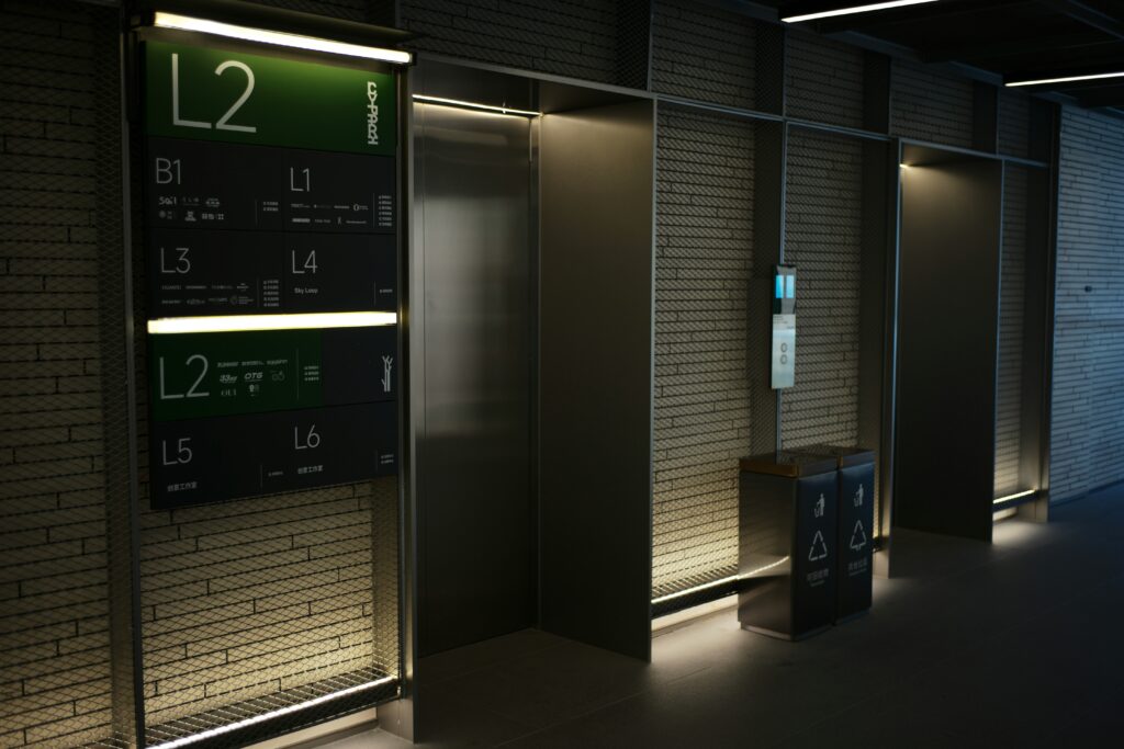 Modern elevator lobby